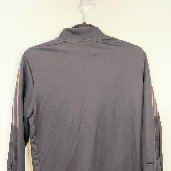 ADIDAS Women's Black Tiro Training Pride Stripe Front Zip Track Jacket Medium - Picture 4 of 11